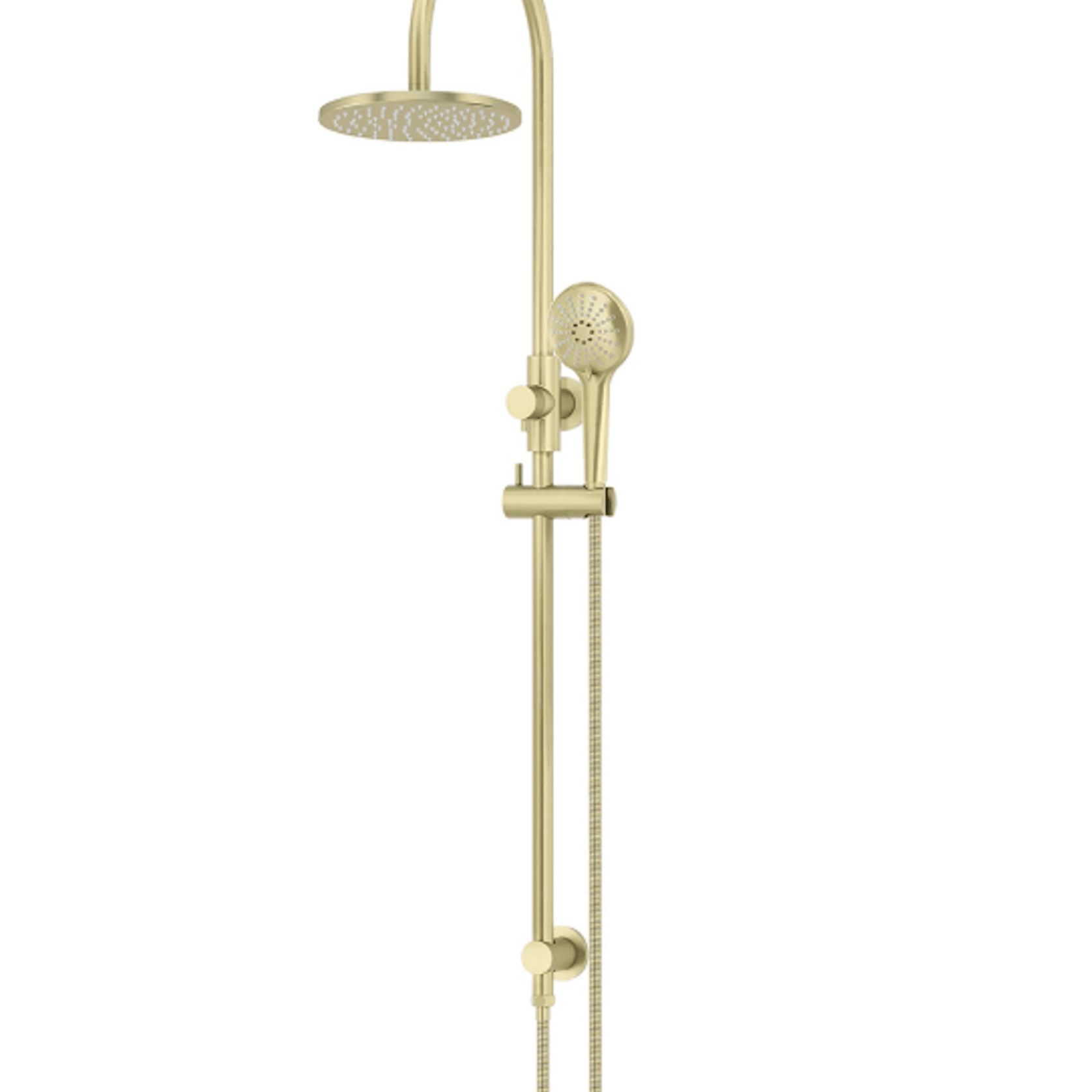 Meir Round Gooseneck Shower Set with 200mm Rose, Three Function Hand Shower Lustre Bronze gallery detail image