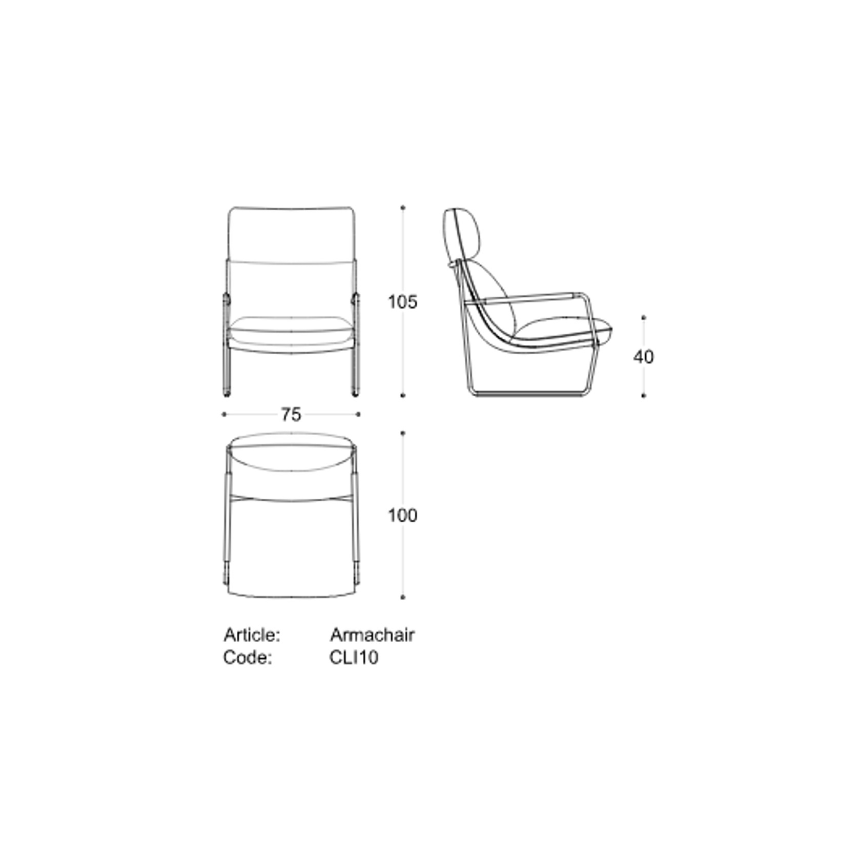 Clizia Armchair gallery detail image