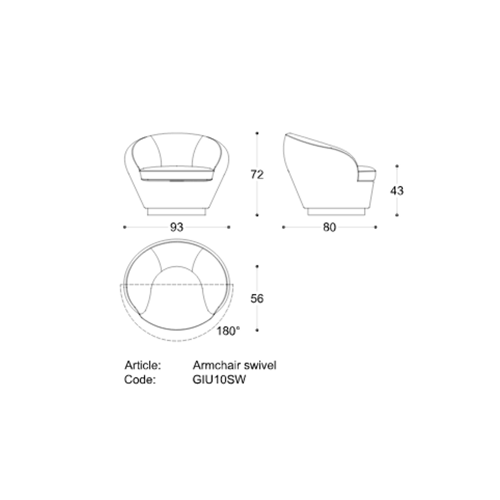 Giulia Swivel Armchair gallery detail image