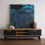 CASTOR Entertainment TV Unit 150cm - Natural, Navy Blue & Black gallery detail image