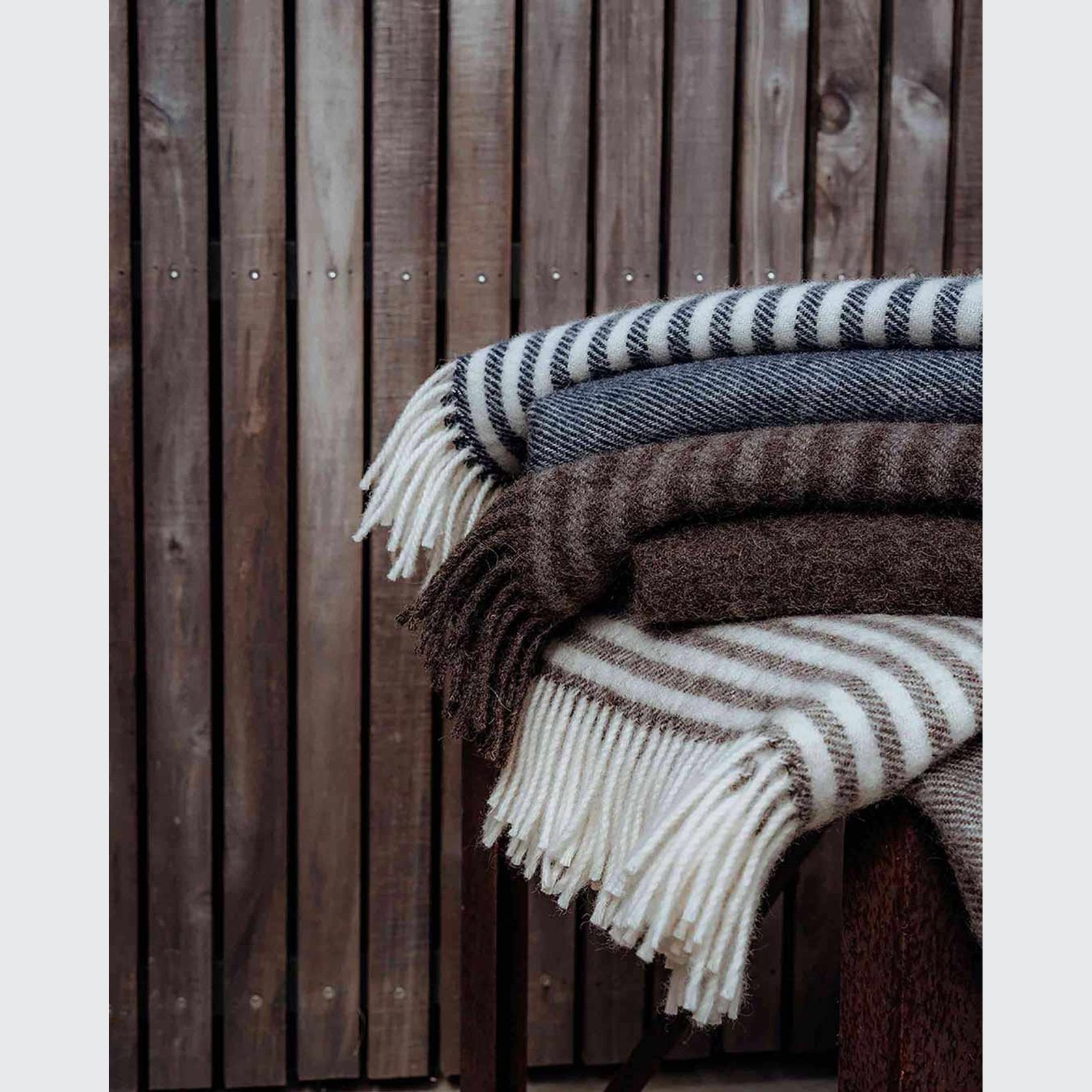 Weave Home Catlins Throw - Charcoal and Brown | 100% Wool gallery detail image
