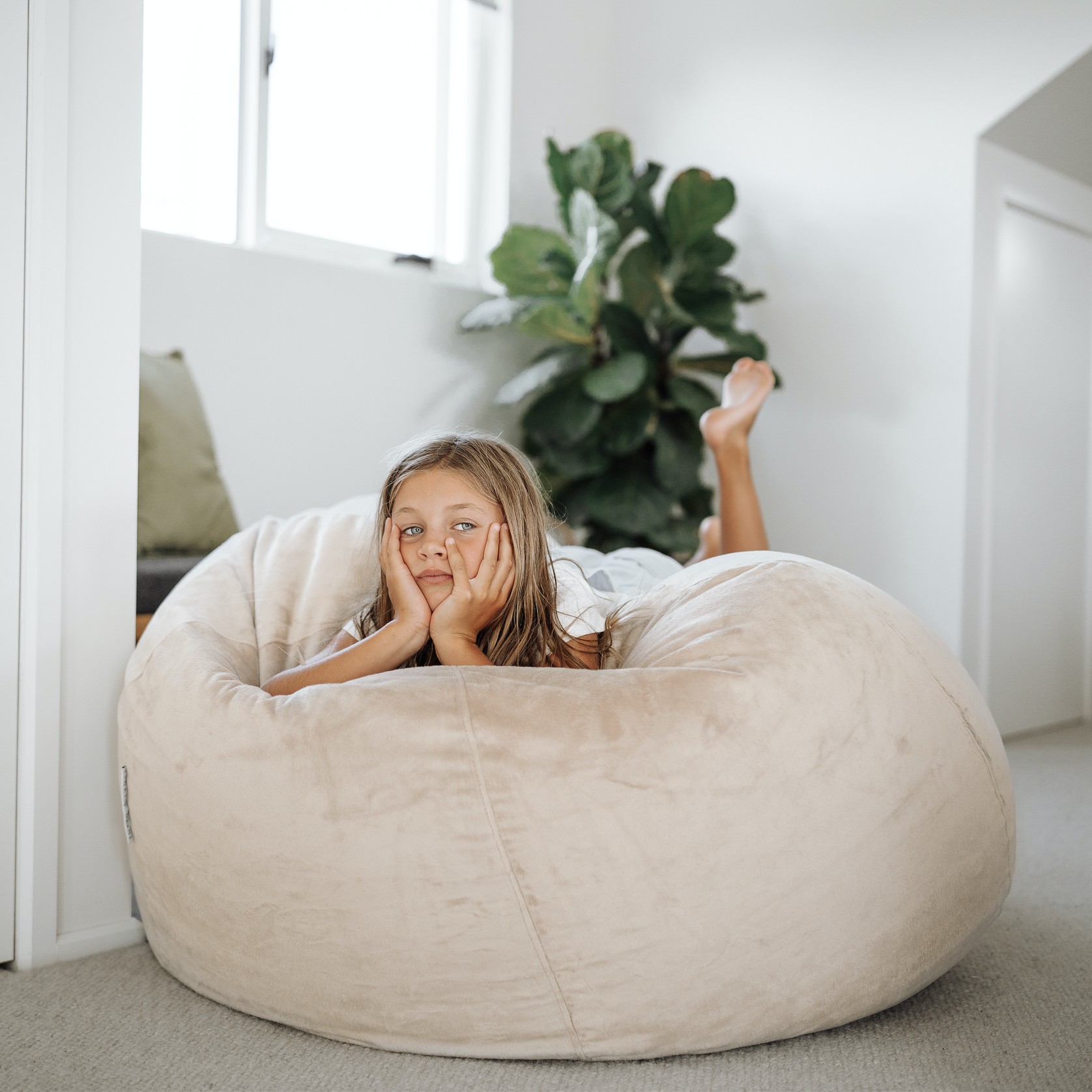 Pierre Fur Bean Bag - Champagne Latte gallery detail image