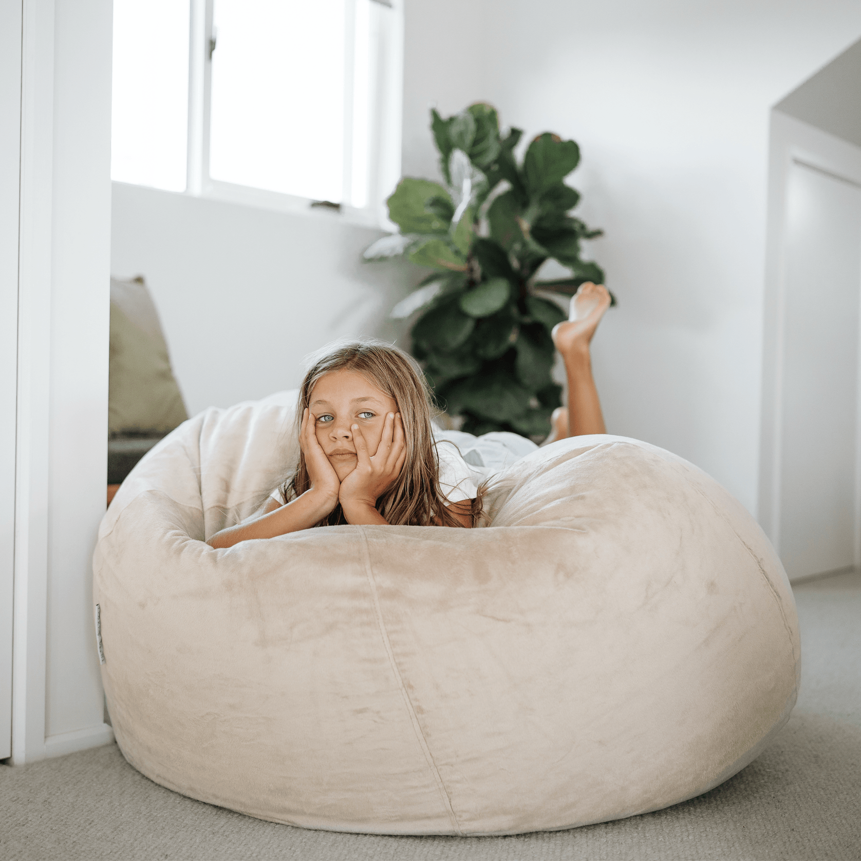 Pierre Fur Bean Bag - Champagne Latte gallery detail image