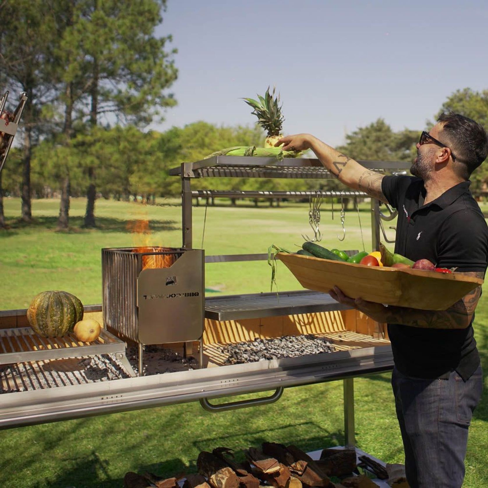 Argentine Extra Large Charcoal & Woodfired Parilla Grill | BBQ26SS gallery detail image