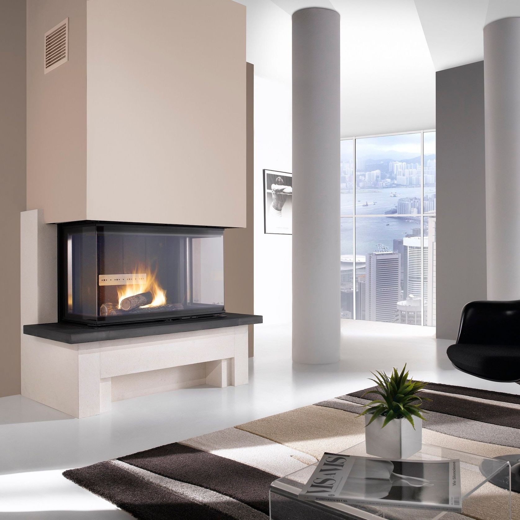 Cheminee Chazelles D10003V Designer Wood Fireplace gallery detail image