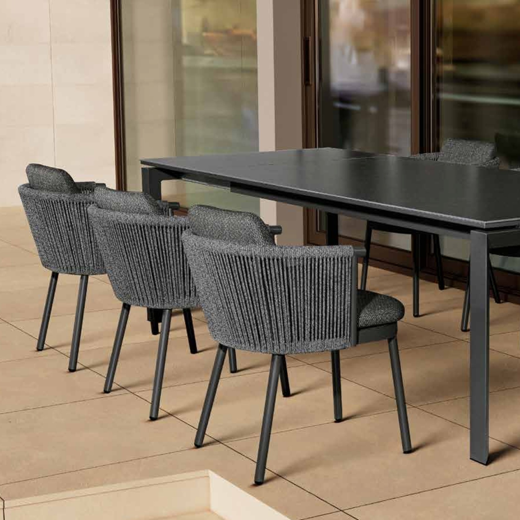 Chloe Outdoor Dining Chair - Charcoal gallery detail image