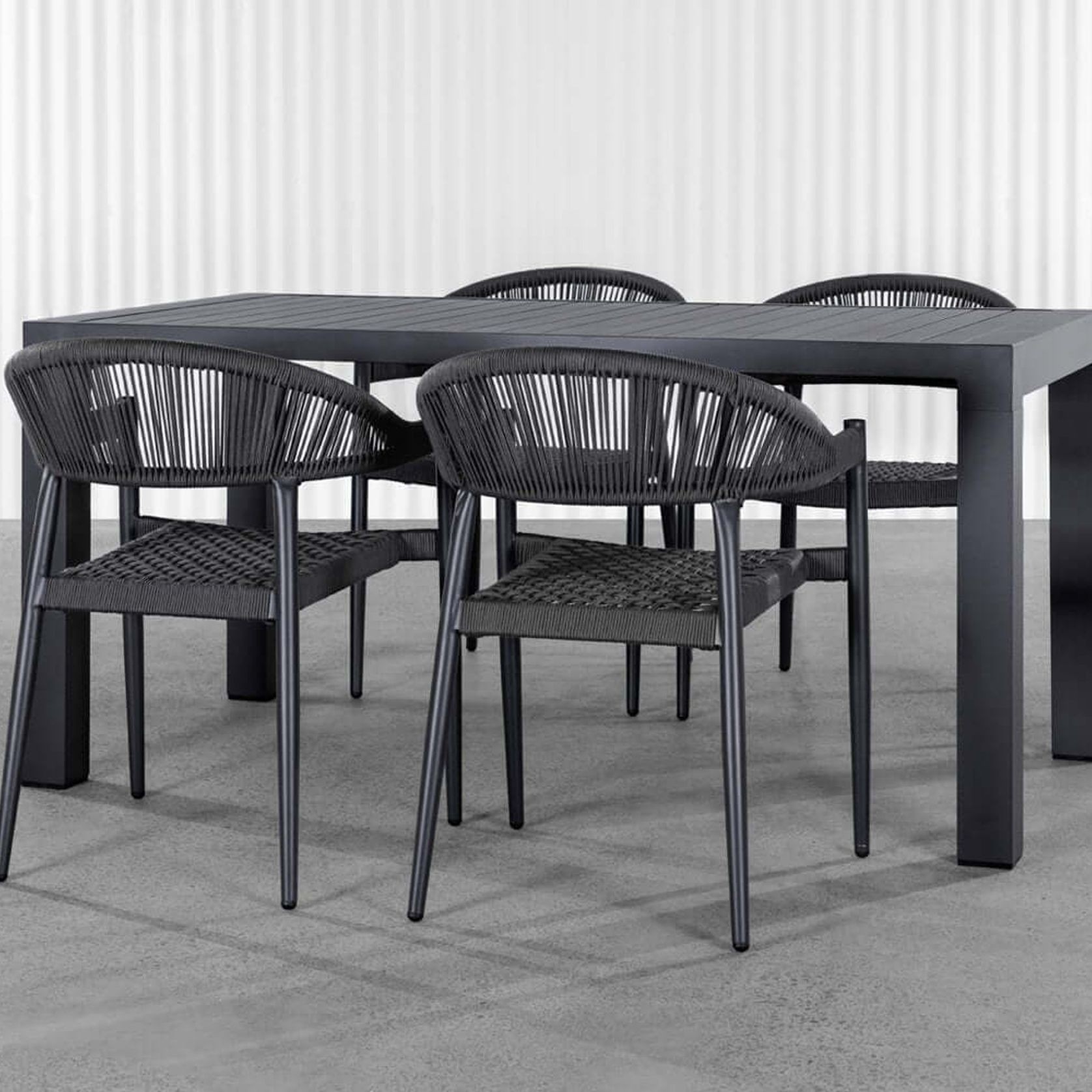 Cirrus Aluminium Outdoor Patio Dining Table 160 X 80cm gallery detail image