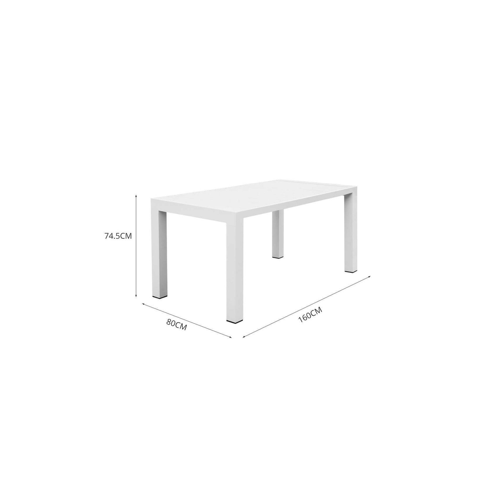 Cirrus Aluminium Outdoor Patio Dining Table 160 X 80cm gallery detail image