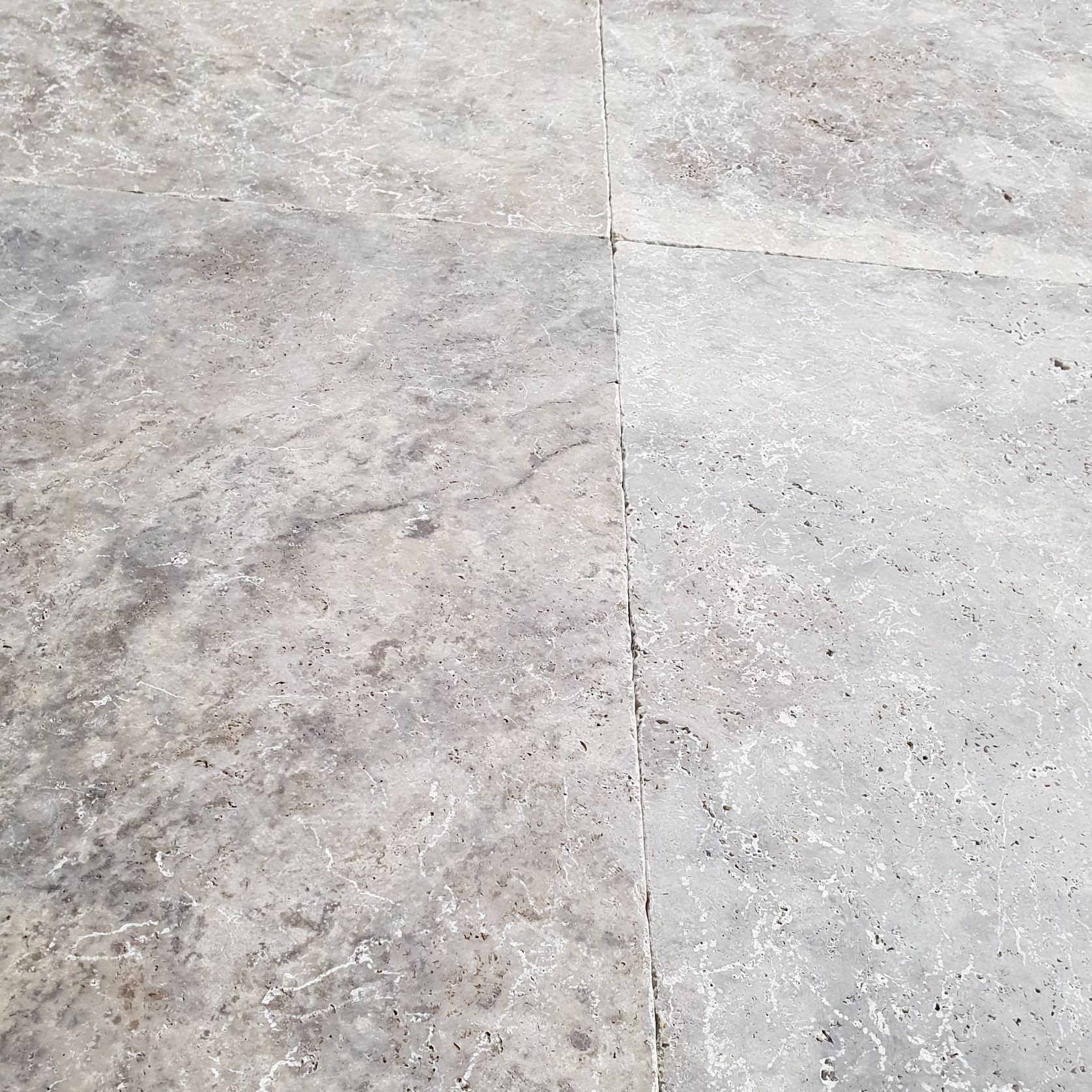 30mm Classic Silver Travertine Pavers - Tumbled & Unfil gallery detail image