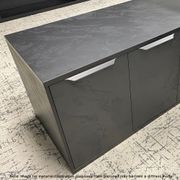 DAXTON Black Executive Desk with Right Return 2.4M - Black Concrete gallery detail image