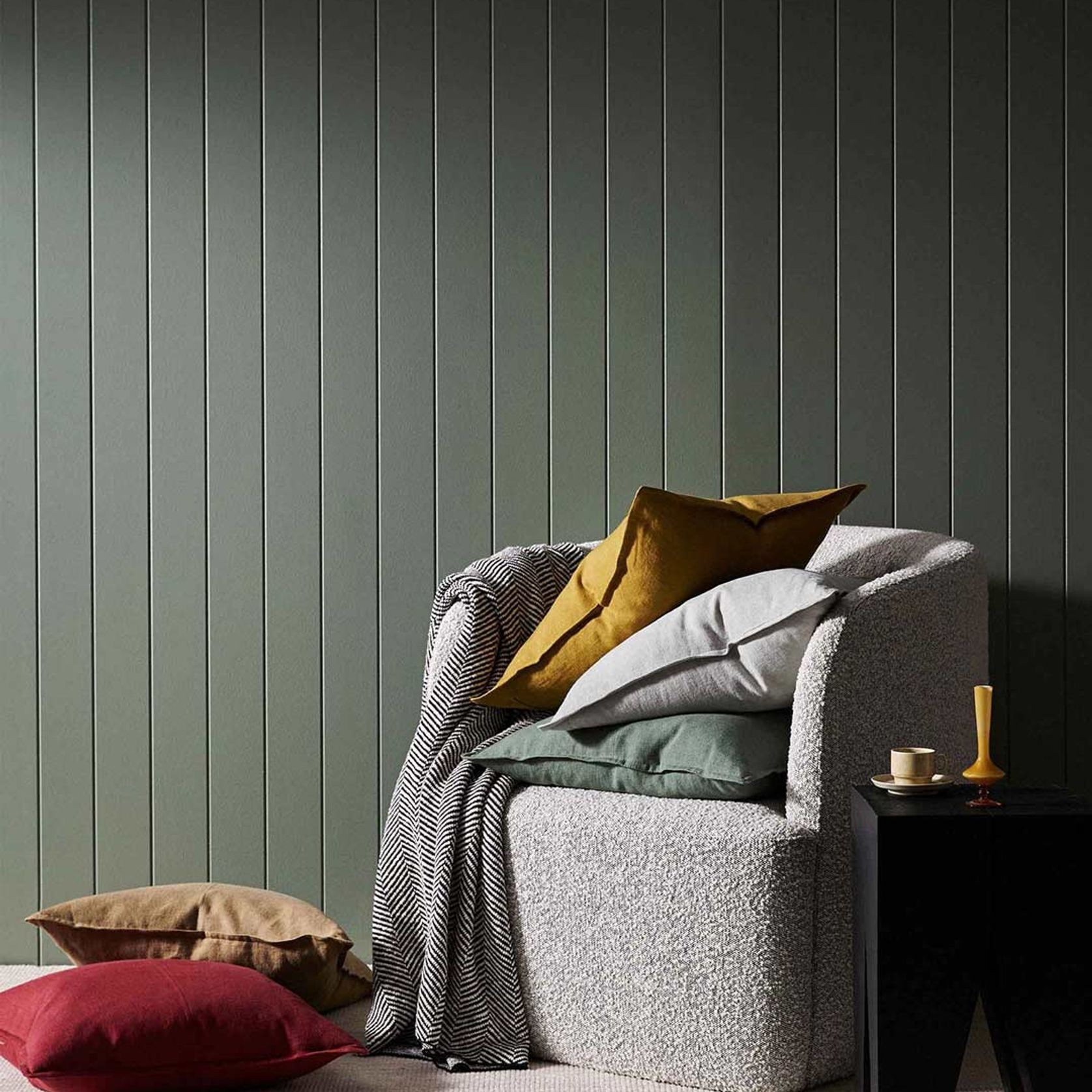 Weave Home European Linen Como Cushion - Moss | Three Sizes gallery detail image