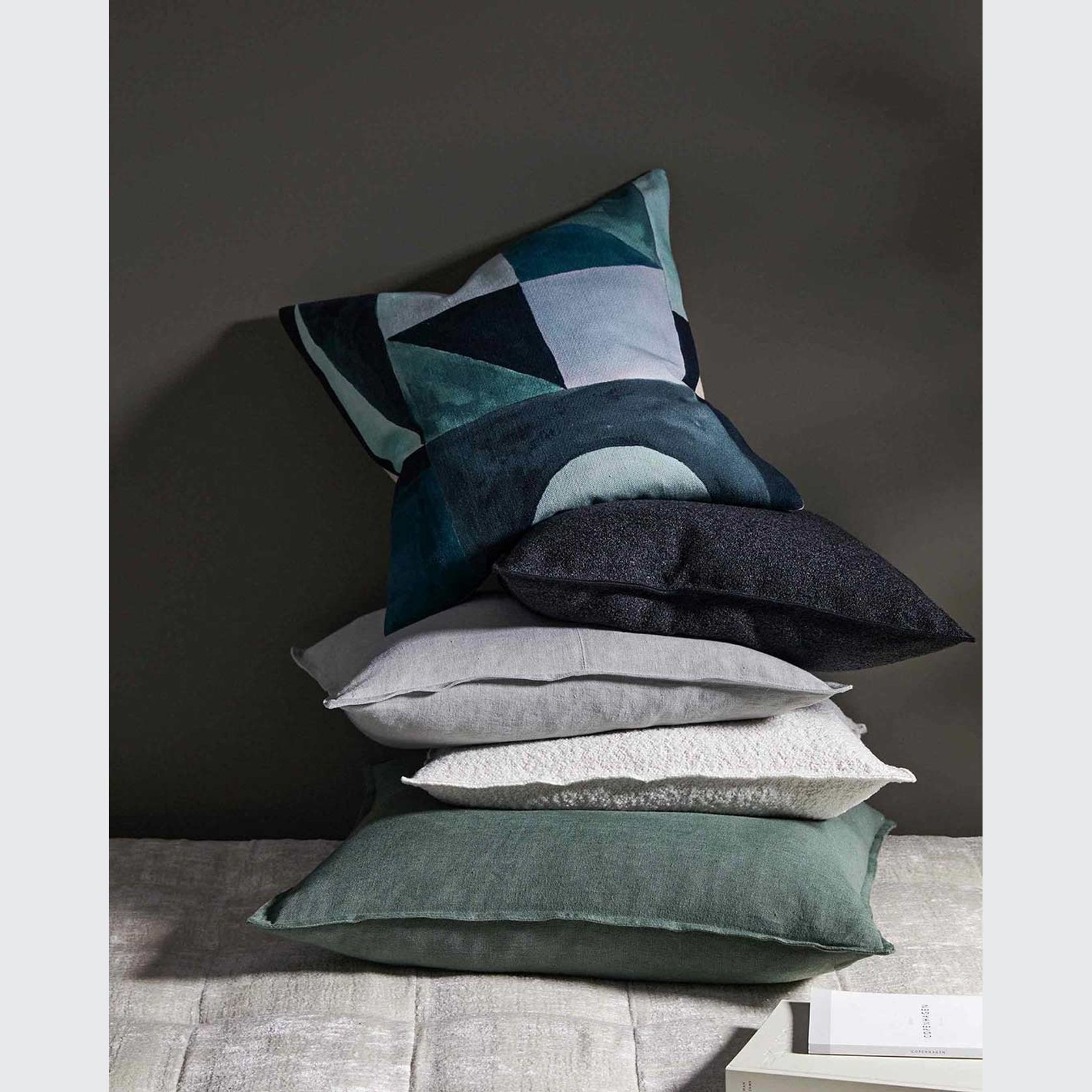 Weave Home European Linen Como Cushion - Juniper | Square and Lumbar | Three Sizes gallery detail image