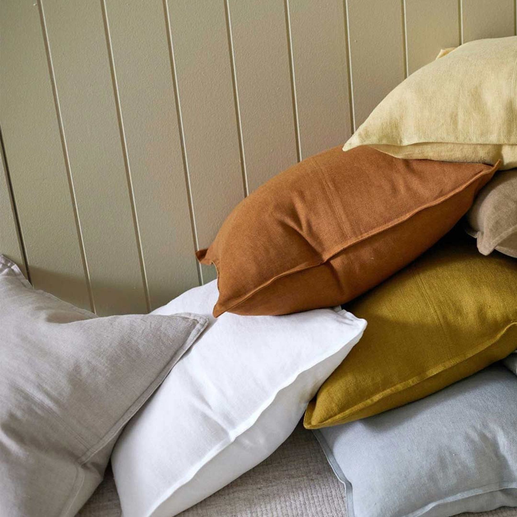 Weave Home European Linen Como Cushion - Snow | Three Sizes gallery detail image