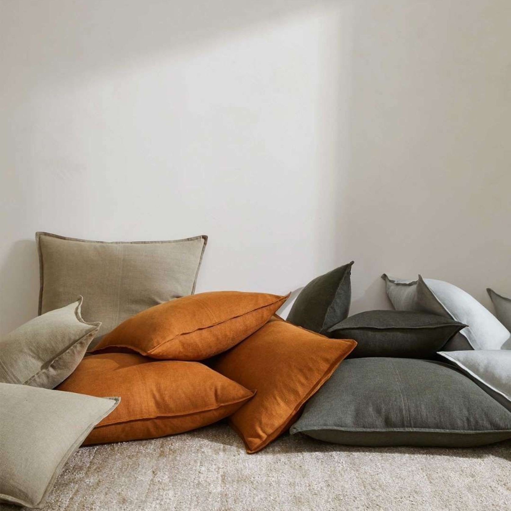 Weave Home European Linen Como Cushion - Caper | Three Sizes gallery detail image