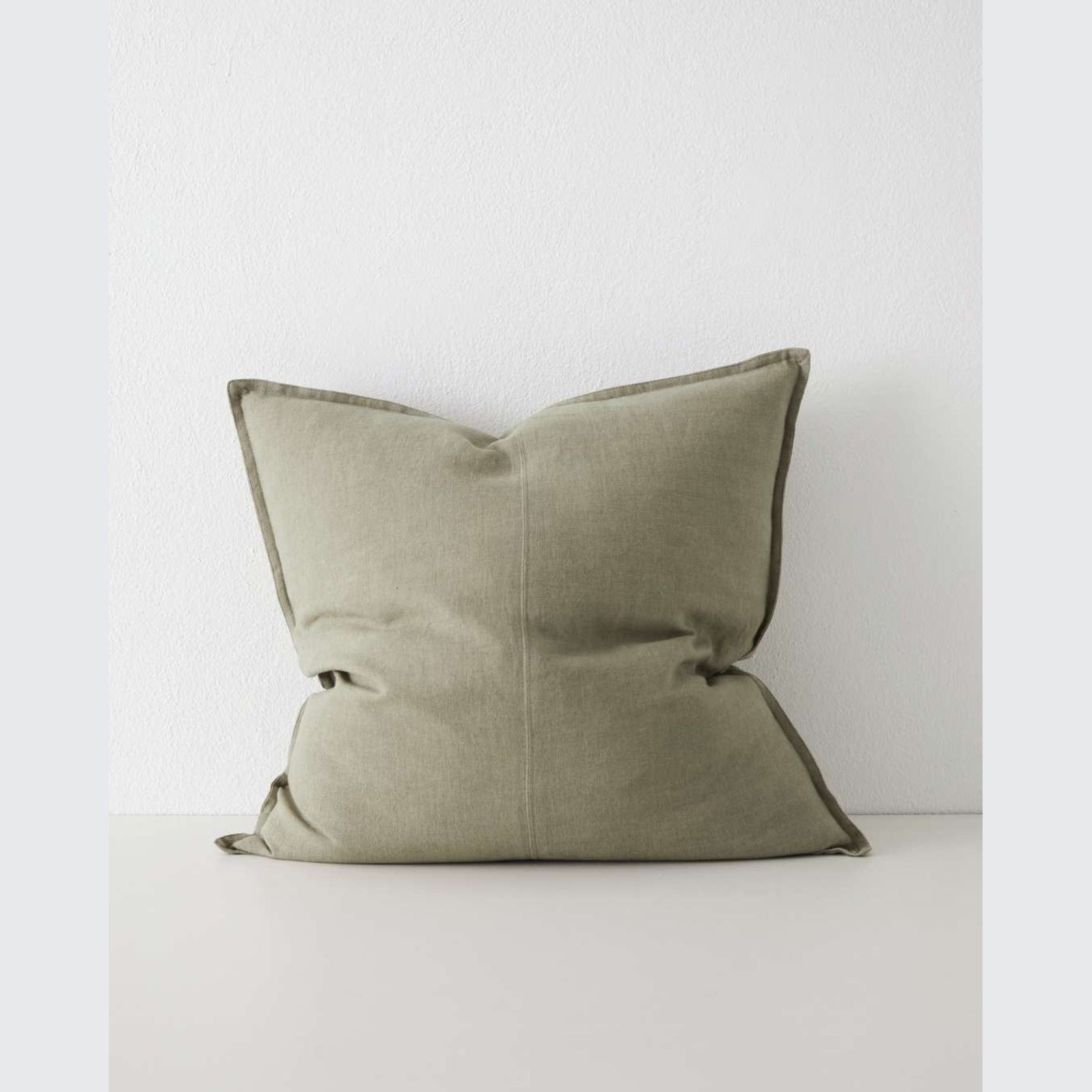 Weave Home European Linen Como Cushion - Caper | Square and Lumbar | Three Sizes gallery detail image