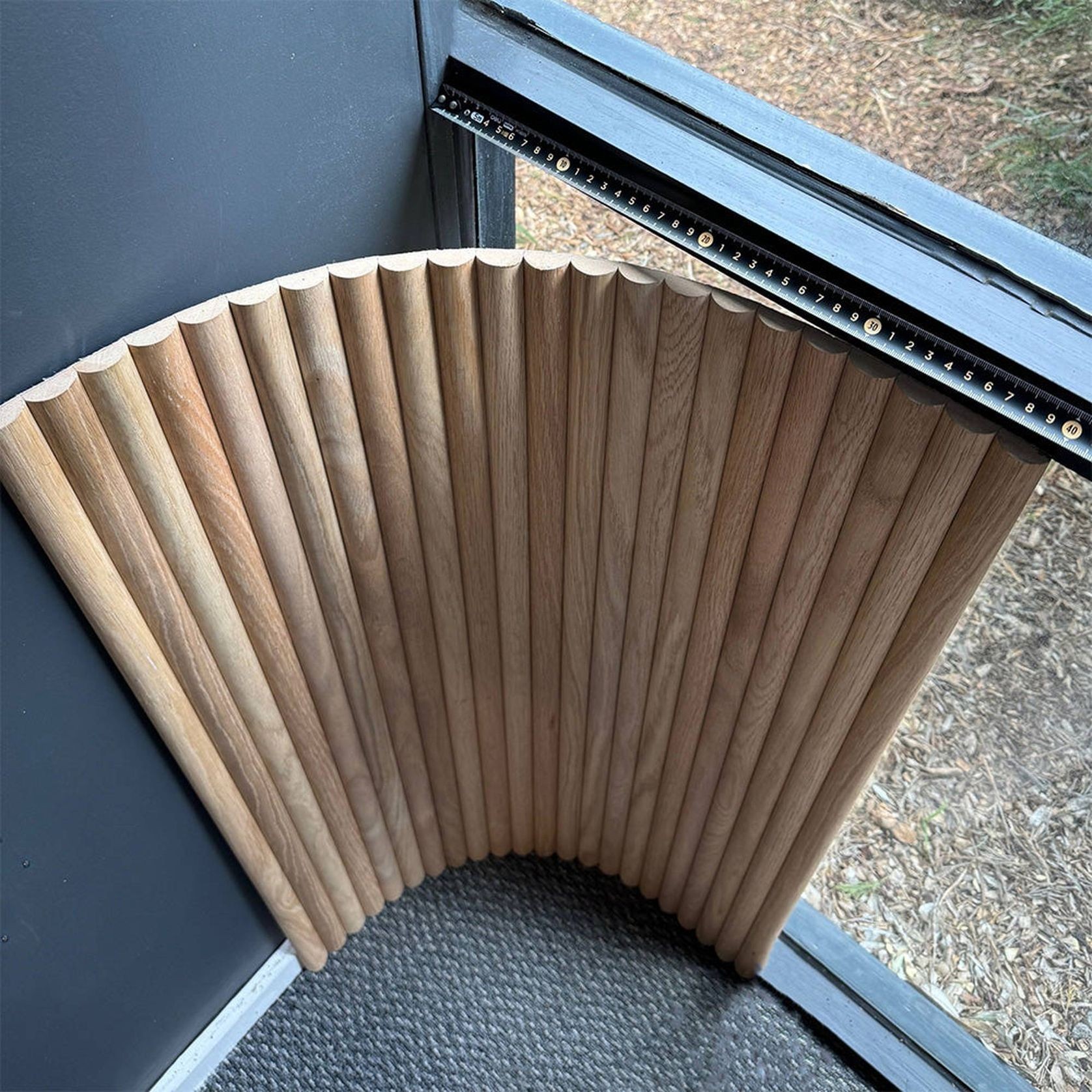 WOODFLEX Flexible Wooden Slat Wall Panel - Oak Veneer - 3000mm x 600mm - Half Round gallery detail image