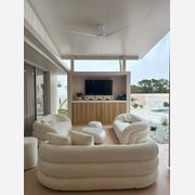 WOODFLEX Flexible Solid Paulownia Wood Slat Wall Panel -  2700mm x 600mm - Half Round gallery detail image