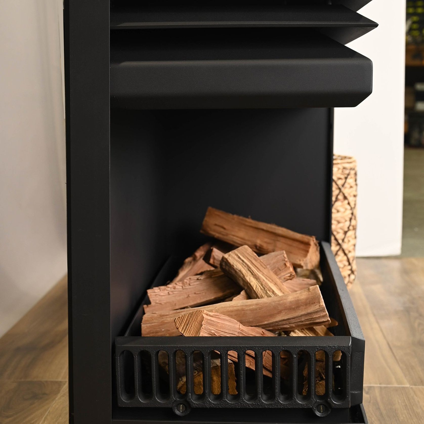 Warmington | Indoor Wood Corner Fireplace gallery detail image