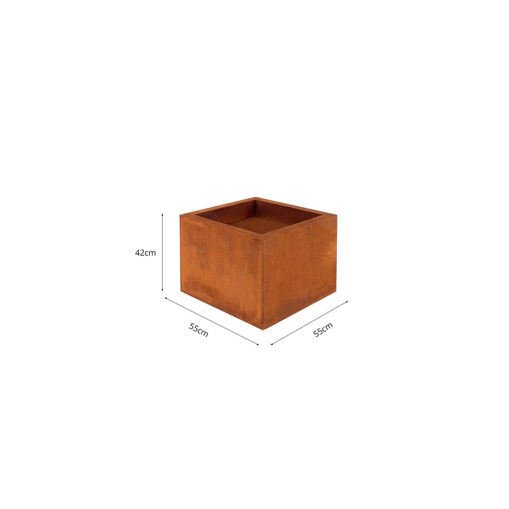 Corten Steel Square Fire Pit Brazier - Natural Rust Patina Finish 55 X 55 X 42cm gallery detail image