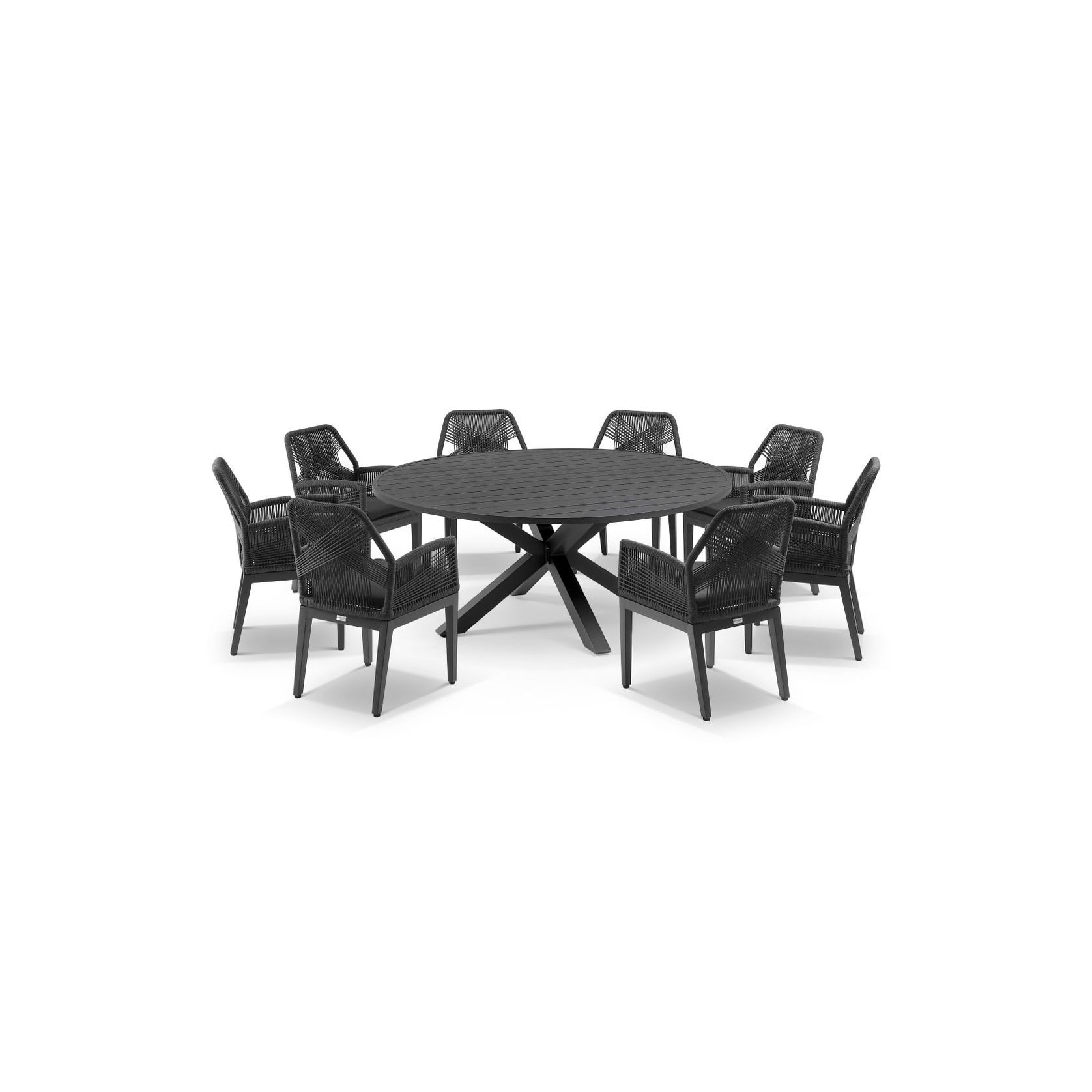 Cove Round Cross Leg Dining Table 180cm | Charcoal gallery detail image