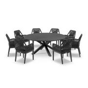 Cove Round Cross Leg Dining Table 180cm | Charcoal gallery detail image