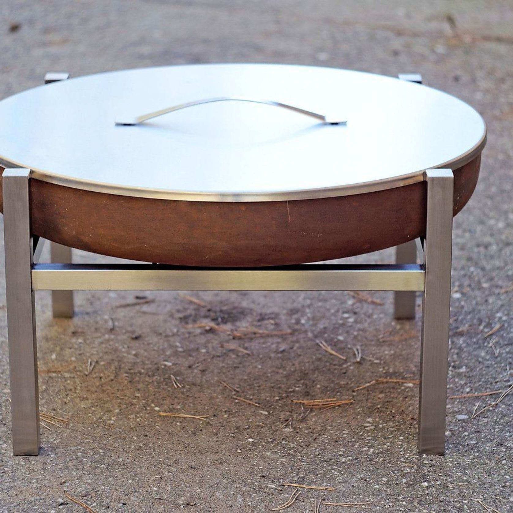 ALFRED RIESS Fire Pit Cover - Medium Stainless gallery detail image