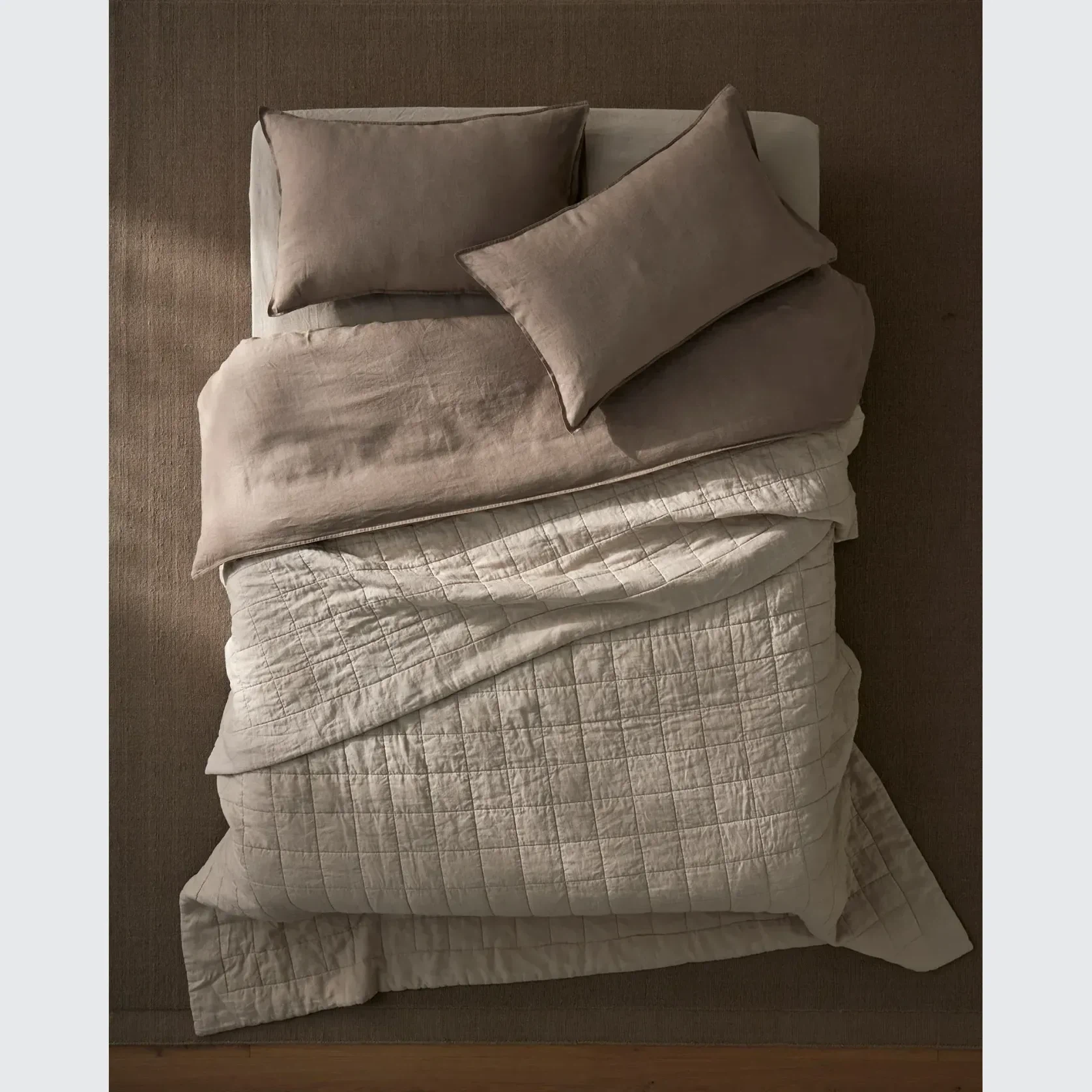 Ravello Linen Coverlet - Bone by Weave Home gallery detail image