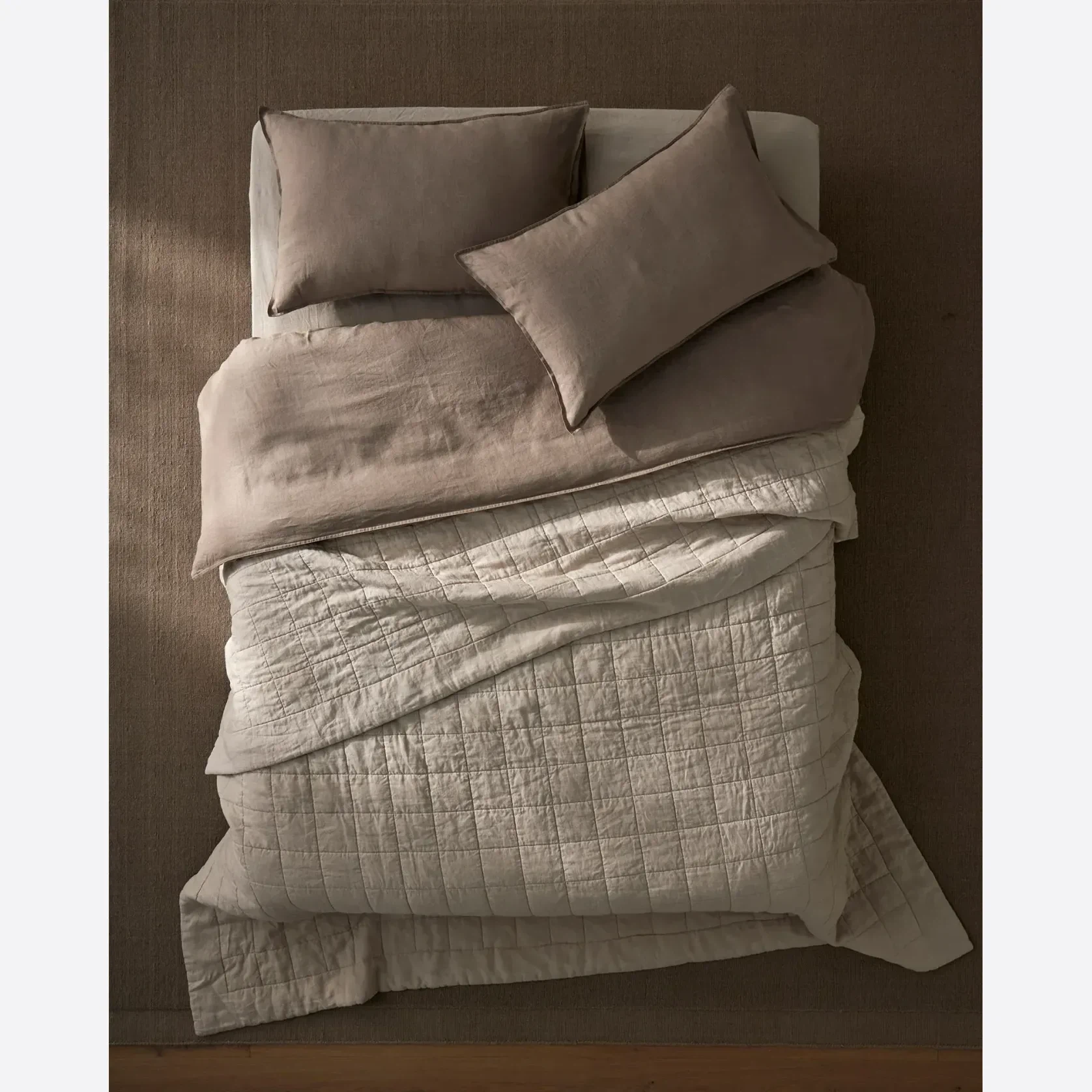 Ravello Linen Coverlet - Bone by Weave Home gallery detail image