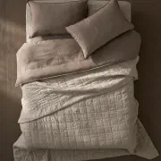 Ravello Linen Coverlet - Bone by Weave Home gallery detail image