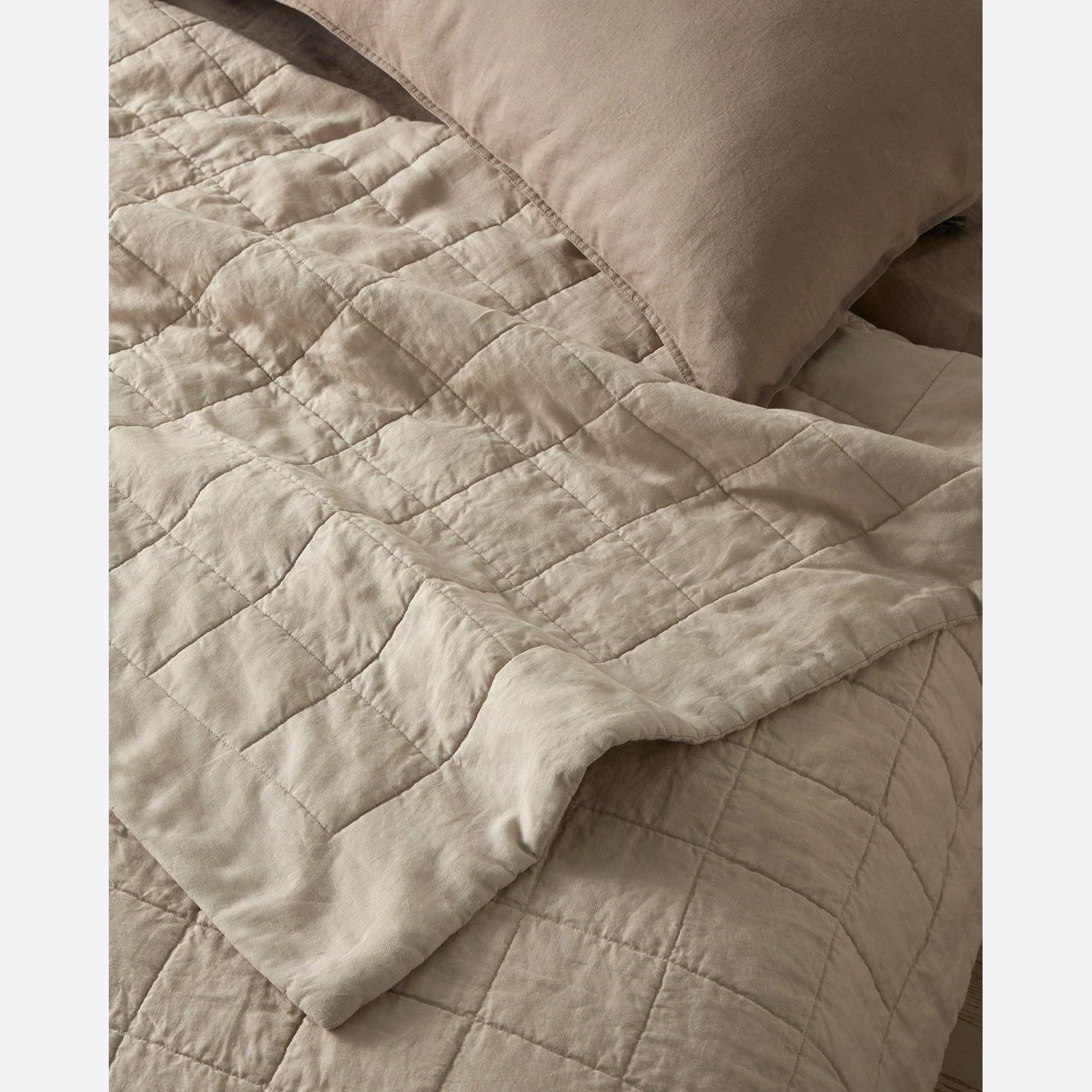 Ravello Linen Coverlet - Bone by Weave Home gallery detail image