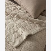 Ravello Linen Coverlet - Bone by Weave Home gallery detail image