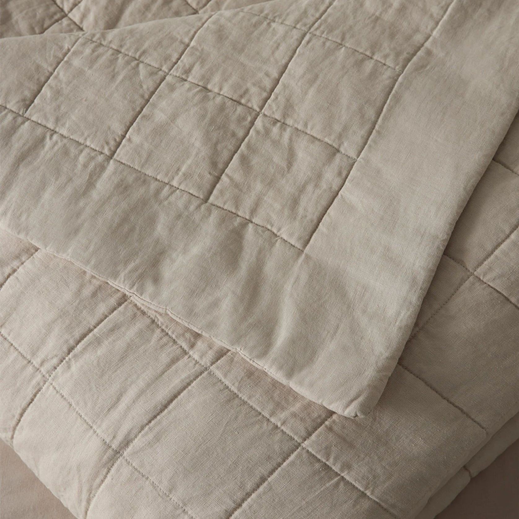 Ravello Linen Coverlet - Bone by Weave Home gallery detail image