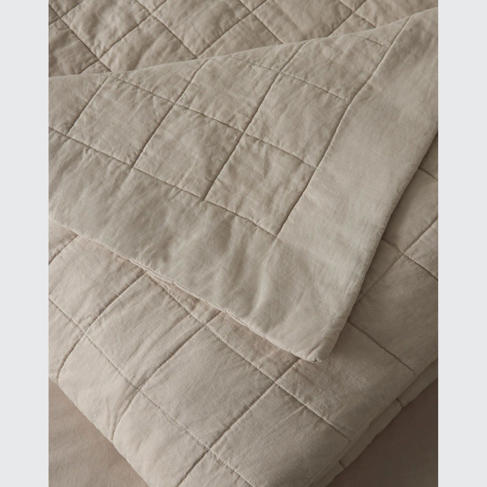 Ravello Linen Coverlet - Bone by Weave Home gallery detail image