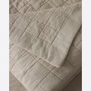Ravello Linen Coverlet - Bone by Weave Home gallery detail image
