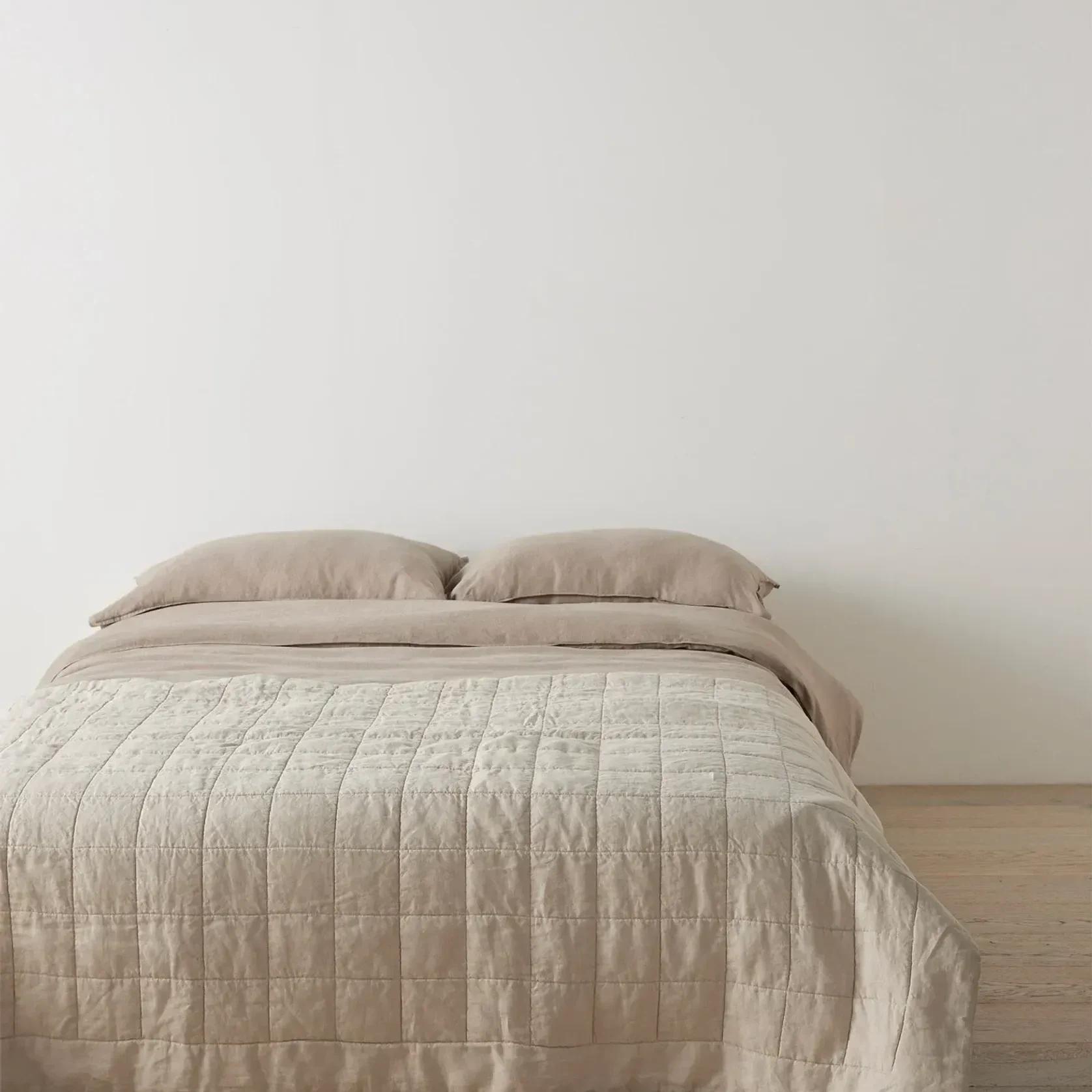 Ravello Linen Coverlet - Bone by Weave Home gallery detail image