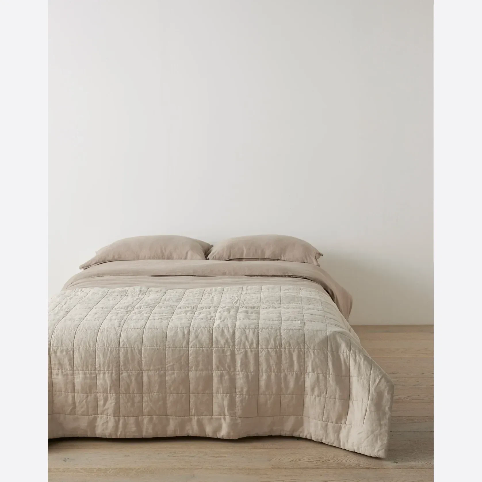 Ravello Linen Coverlet - Bone by Weave Home gallery detail image