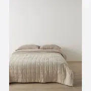 Ravello Linen Coverlet - Bone by Weave Home gallery detail image