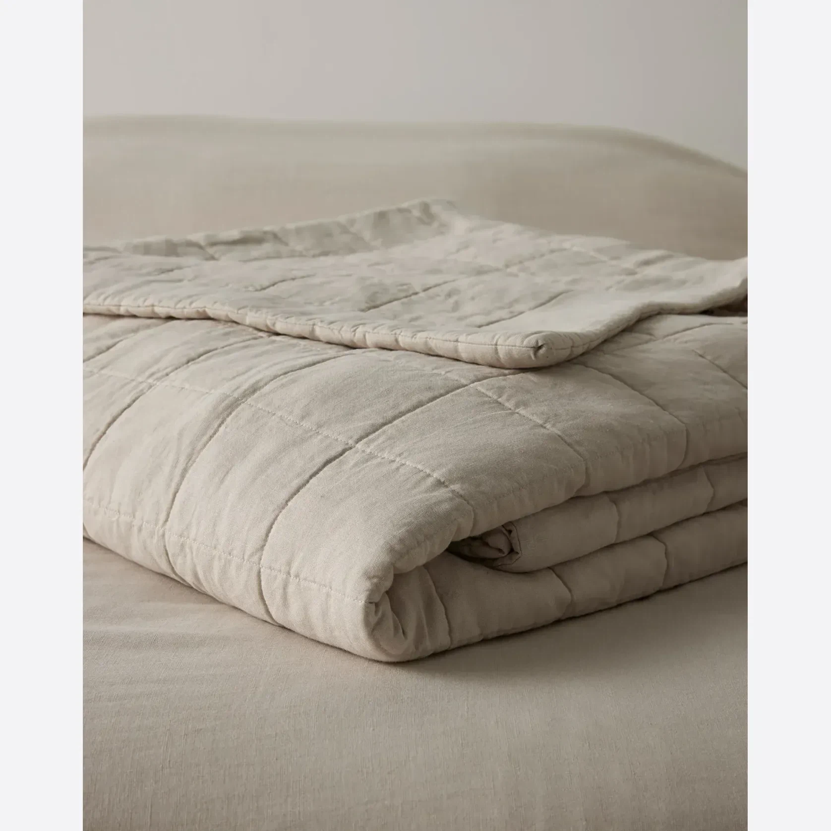 Ravello Linen Coverlet - Bone by Weave Home gallery detail image