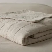 Ravello Linen Coverlet - Bone by Weave Home gallery detail image