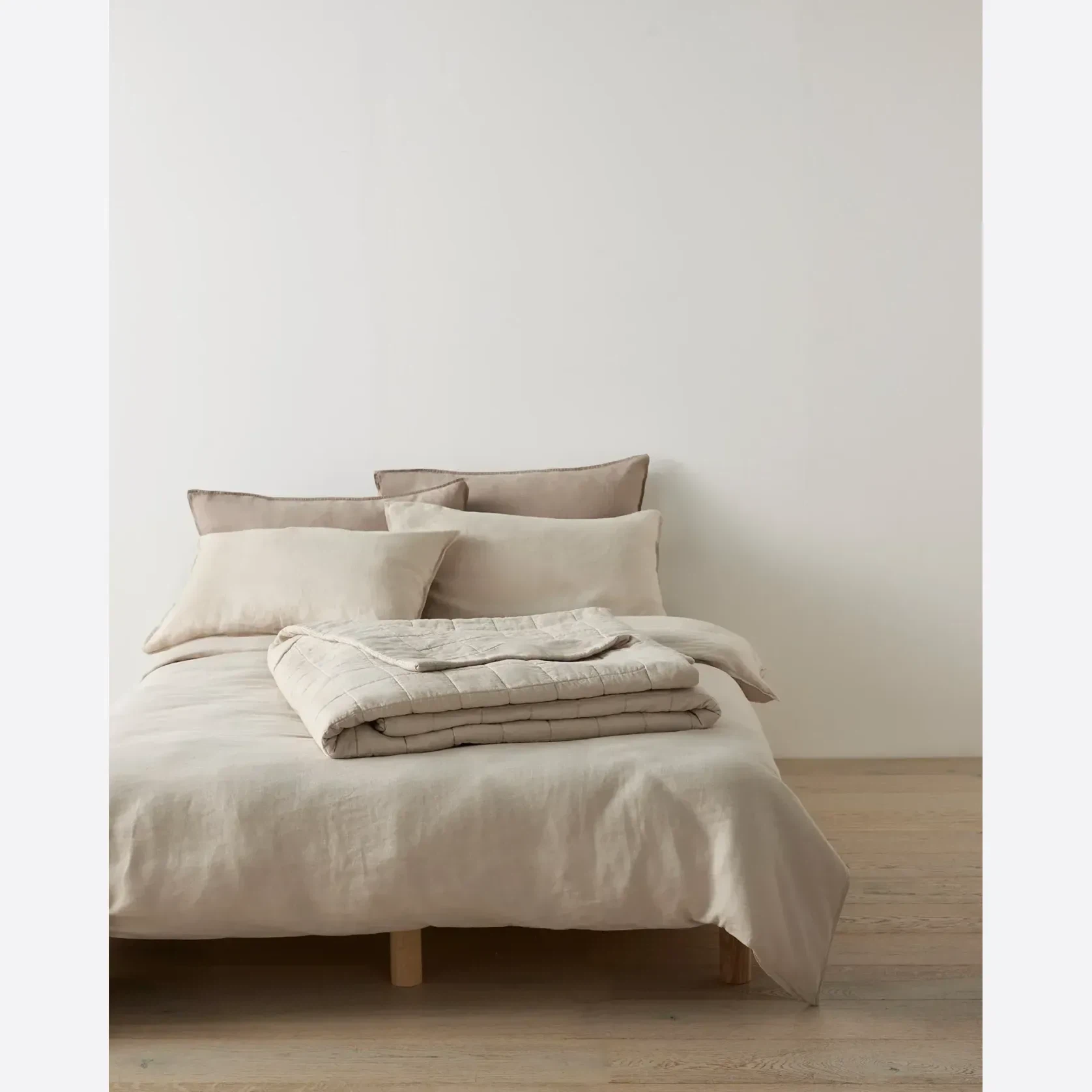 Ravello Linen Coverlet - Bone by Weave Home gallery detail image