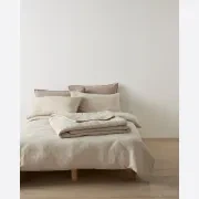 Ravello Linen Coverlet - Bone by Weave Home gallery detail image
