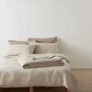 Ravello Linen Coverlet - Bone by Weave Home gallery detail image