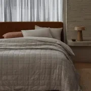 Ravello Linen Coverlet - Bone by Weave Home gallery detail image
