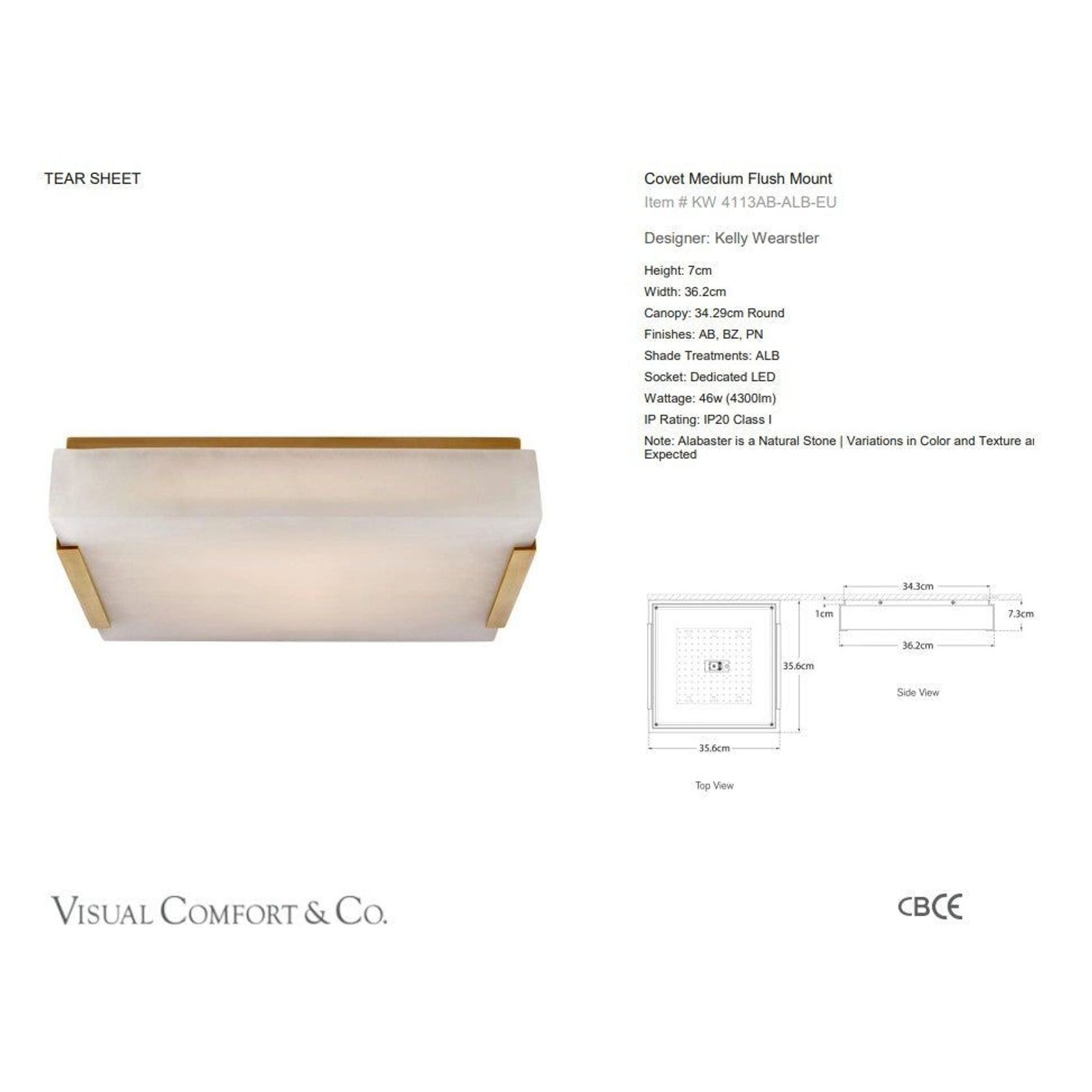 Visual Comfort Kelly Wearstler Covet Medium Flush Mount gallery detail image