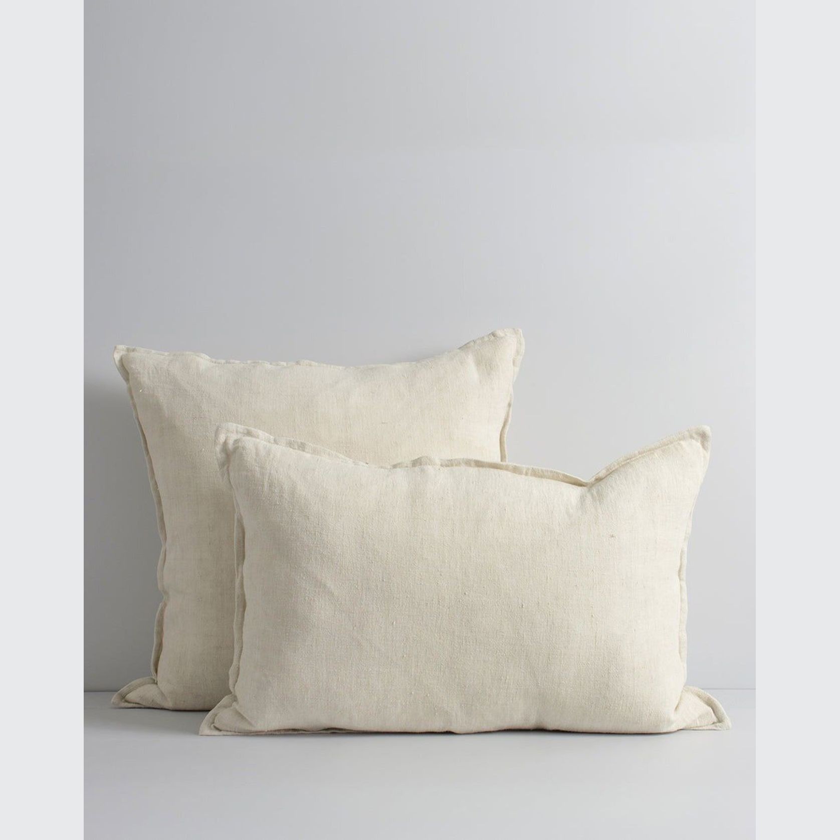 Baya Cassia Handwoven 100% Linen Cushion - Almond | Square gallery detail image