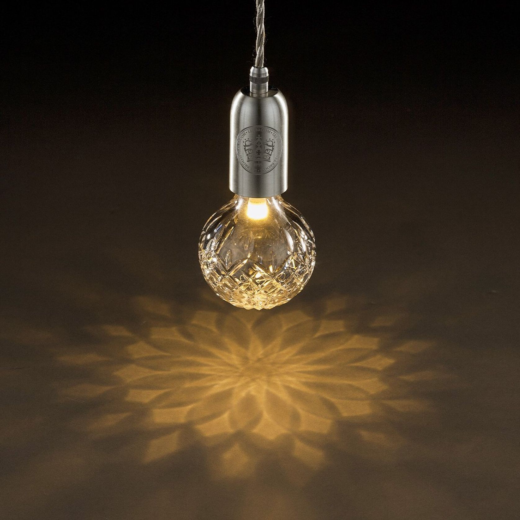 Clear Crystal Bulb Pendant - Polished Chrome gallery detail image
