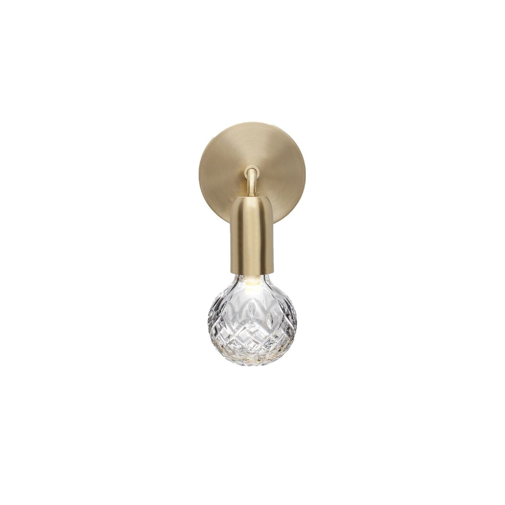 Clear Crystal Bulb Wall Lamp - Brushed Brass gallery detail image