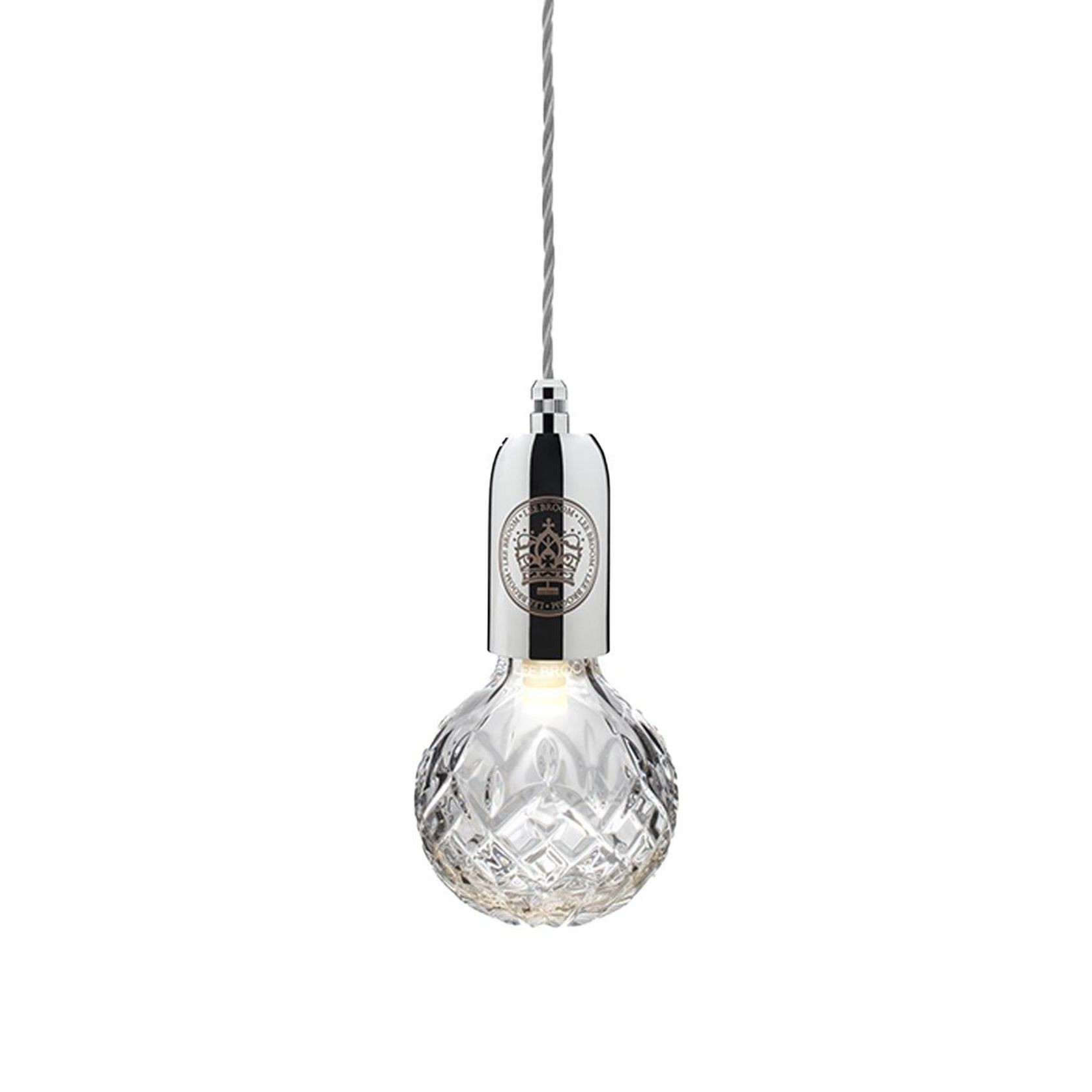 Clear Crystal Bulb Pendant - Polished Chrome gallery detail image