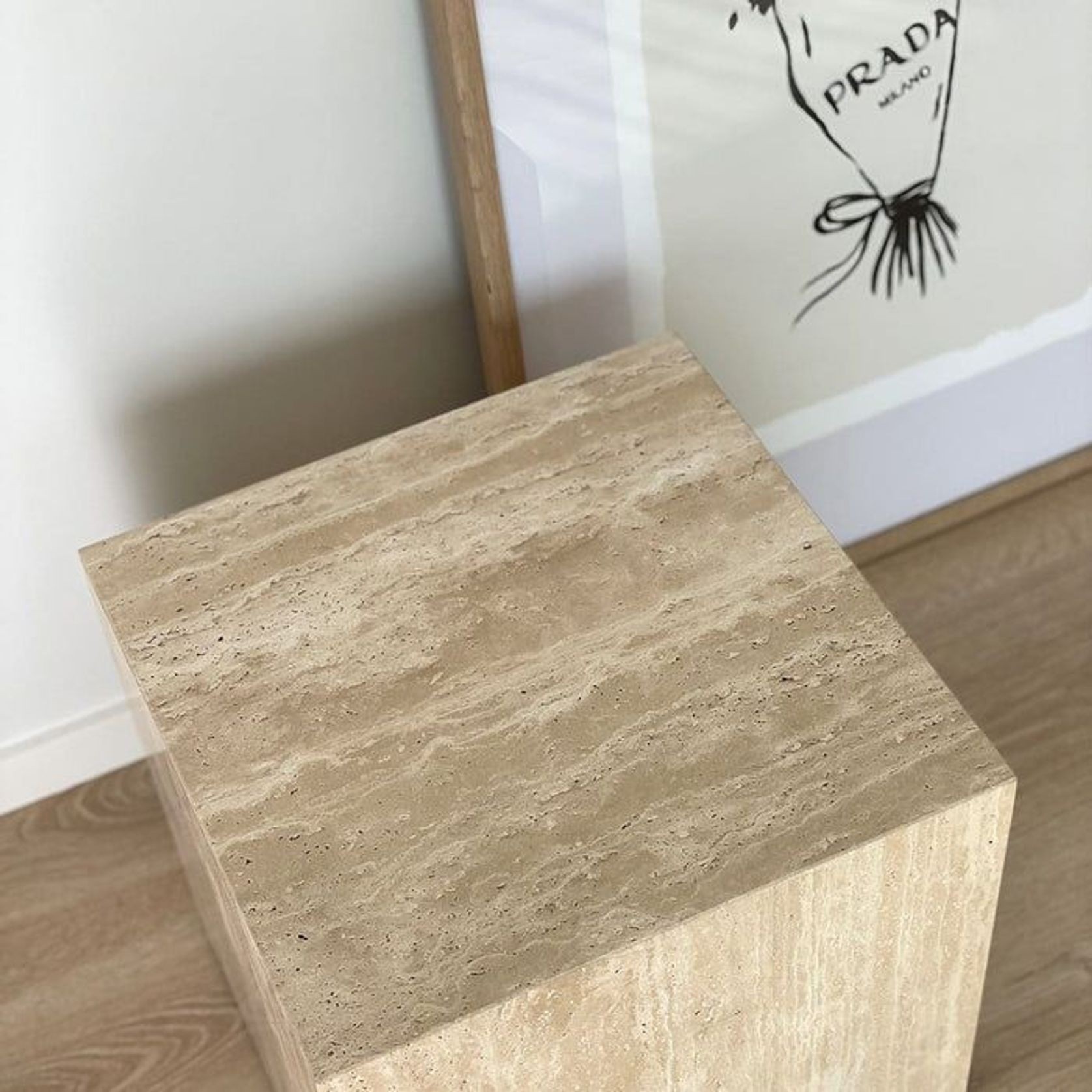 Cube Side Table - Travertine | Natural Stone Co. gallery detail image
