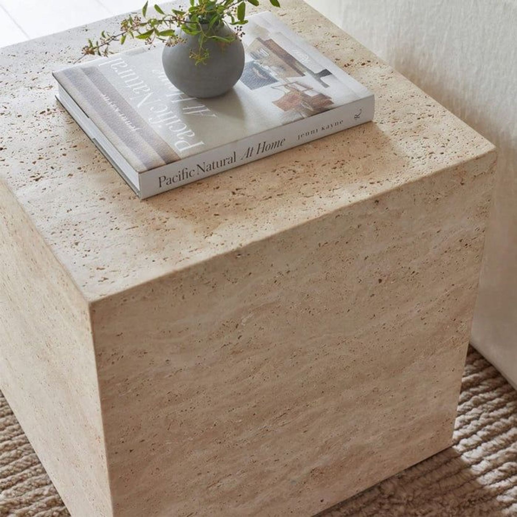 Cube Side Table - Travertine | Natural Stone Co. gallery detail image